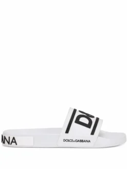 Men Dolce & Gabbana Logo-strap Slides