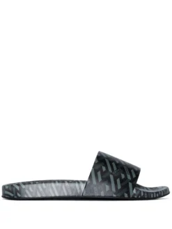 Men Versace Greca-print Flat Slides