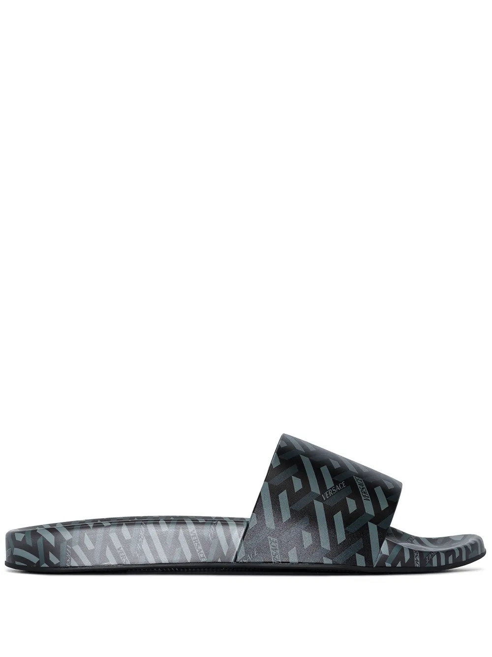 Men Versace Greca-print Flat Slides 3 Men Versace Greca-print Flat Slides