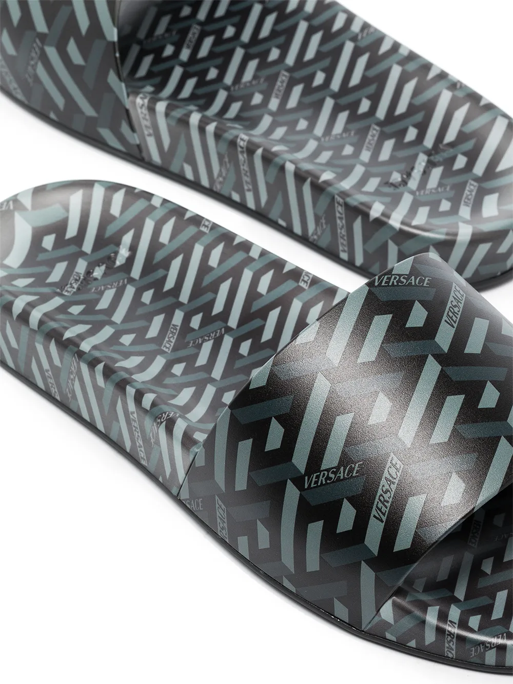 Men Versace Greca-print Flat Slides 4 Men Versace Greca-print Flat Slides - Image 2