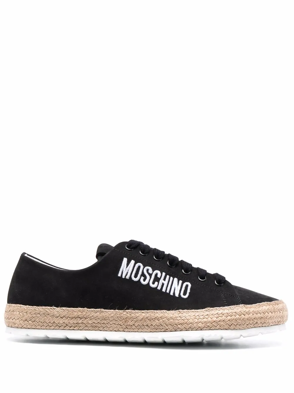 Men Moschino Logo-embroidered Suede Espadrilles 3 Men Moschino Logo-embroidered Suede Espadrilles