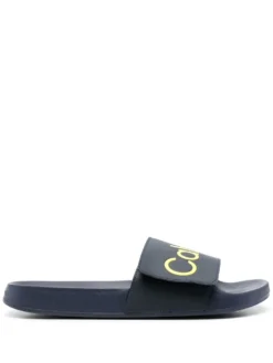 Men Calvin Klein Jeans Logo-print Touch-strap Slides