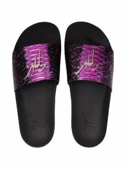 Men Giuseppe Zanotti Brett Crocodile-embossed Metallic Sliders -Sebago || Giuseppe Zanotti || Castañer Shop 17713131 37298410 1000