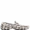 Men Just Cavalli Python-print Slip-on Leather Loafers