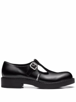 Men Prada Brushed-leather Mary Jane Shoes