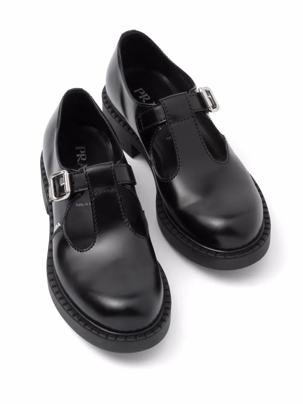 Men Prada Brushed-leather Mary Jane Shoes 6 Men Prada Brushed-leather Mary Jane Shoes - Image 4