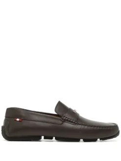 Men Bally Logo-plaque Leather Loafers