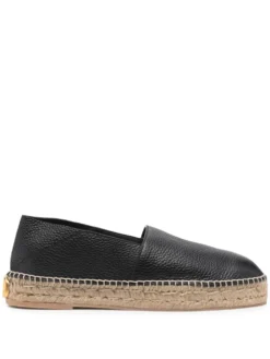 Men Valentino Garavani Logo-plaque Leather Espadrilles
