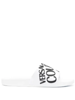 Men Versace Jeans Couture Logo-print Flat Slides