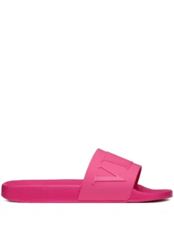 Men Valentino Garavani VLTN Embossed Slide Sandals