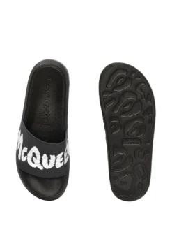Men Alexander McQueen Logo-print Open Toe Slides -Sebago || Giuseppe Zanotti || Castañer Shop 19217694 43244513 1000