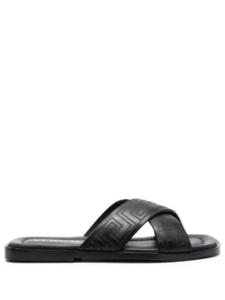 Men Versace Greca-pattern Open-toe Slides