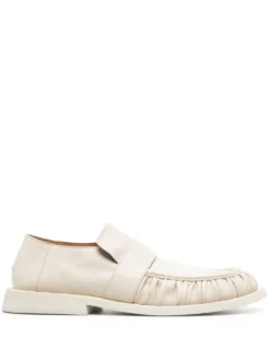 Men Marsèll Round-toe Ruched Leather Loafers