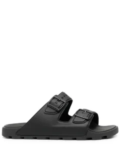 Men Woolrich Buckle-straps Vegan Leather Slides