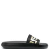 Men Versace Logo-appliqué Open Toe Slides