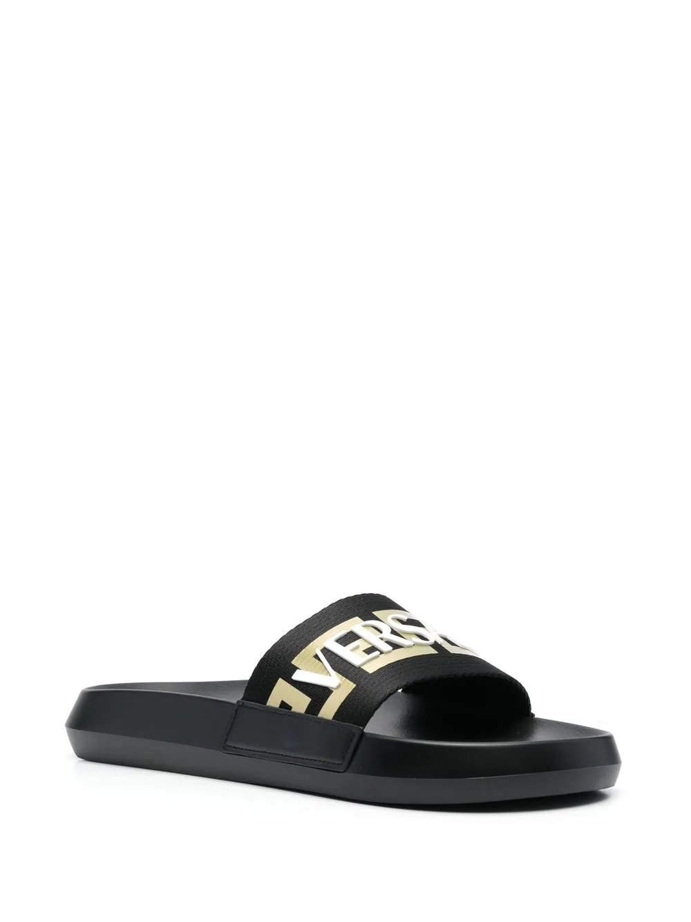 Men Versace Logo-appliqué Open Toe Slides 4 Men Versace Logo-appliqué Open Toe Slides - Image 2
