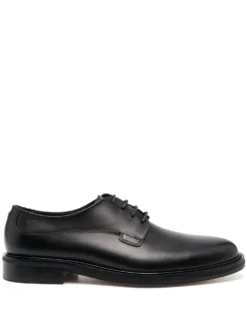 Men BOSS Logo-embossed Leather Derby Shoes