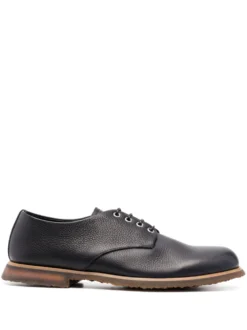 Men Premiata Pebbled-leather Derby Shoes