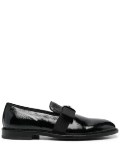 Men Moschino Logo Plaque Bow-detail Loafers