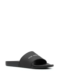 Men Rick Owens DRKSHDW Slogan-print Slides -Sebago || Giuseppe Zanotti || Castañer Shop 19881673 44899055 1000