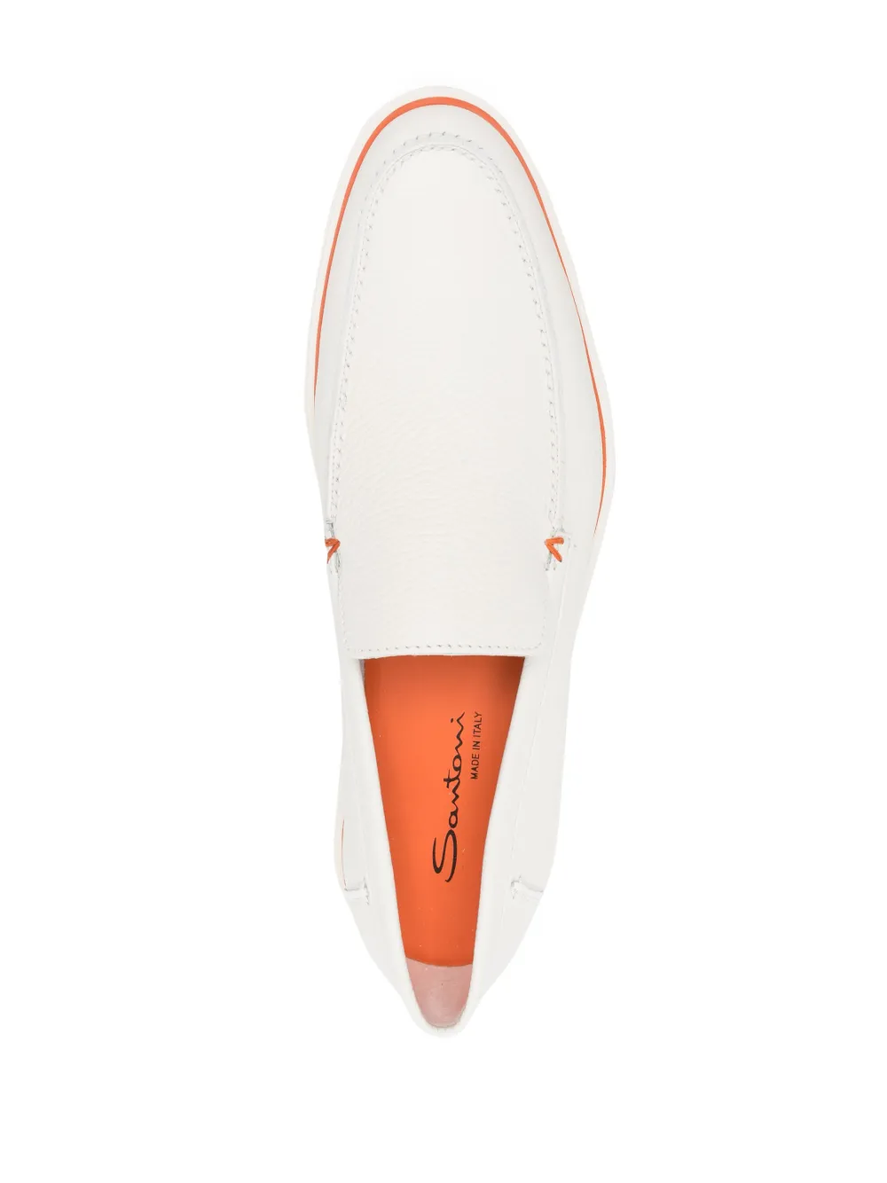 Men Santoni Contrast-stitch Leather Loafers 6 Men Santoni Contrast-stitch Leather Loafers - Image 4