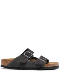 Men Birkenstock Buckle-strap Suede Slides