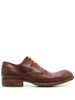 Men A Diciannoveventitre Round-toe Leather Derby Shoes