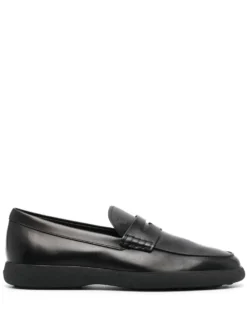 Men Tod&apos;s Round-toe Leather Loafers