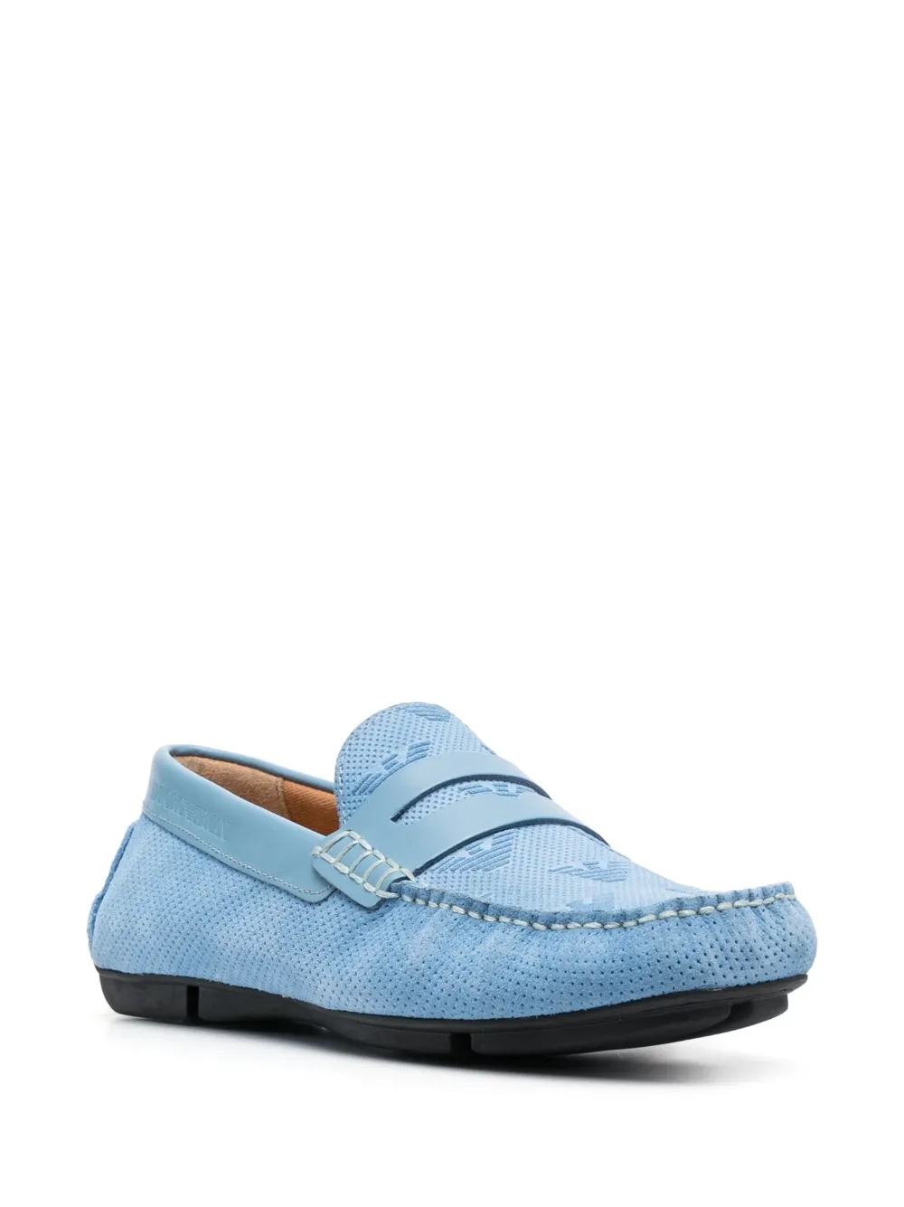 Men Emporio Armani Flocked-logo Driving Loafers 4 Men Emporio Armani Flocked-logo Driving Loafers - Image 2