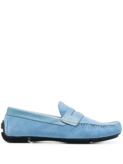 Men Emporio Armani Flocked-logo Driving Loafers
