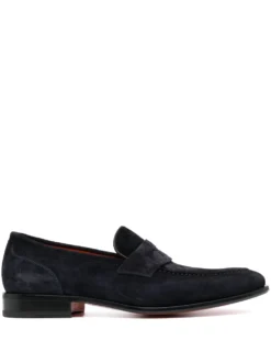 Men Santoni Suede Penny Loafers