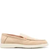 Men Santoni Almond-toe Suede Loafers