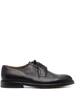 Men Doucal&apos;s Pebbled-leather Derby Shoes